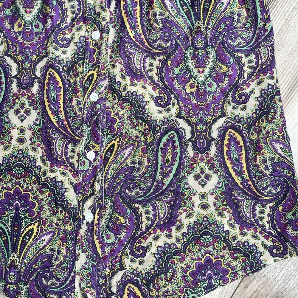 J. Crew Shirt‎ Women's Size 2 The Perfect Shirt Paisley Long Sleeve Button Down